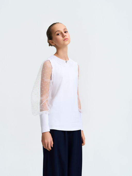 Блузка белый 212230533а - Nota bene фото 3