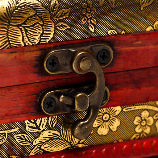 Шкатулка для украшений «Сундук с ручкой. Незабудки», дерево, 7.3×9.5×7.5 см