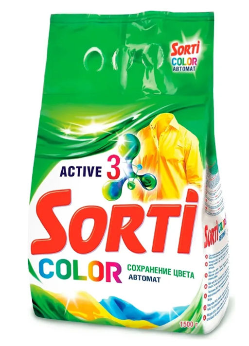 СОРТИ-АВТОМАТ стир.порошок 1500гр Колор пакет
