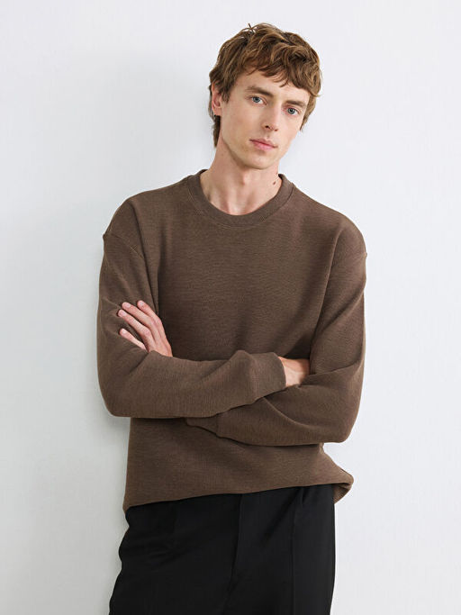 Bisiklet Yaka Erkek Sweatshirt