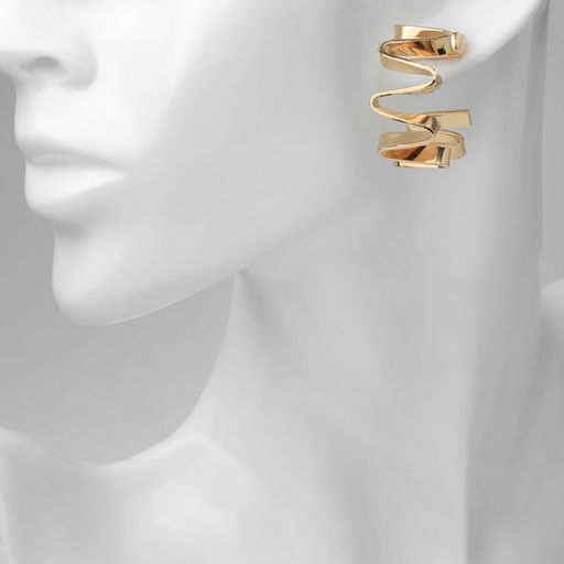 Серьги металл Богема спираль, цвет золото - Qf фото 3