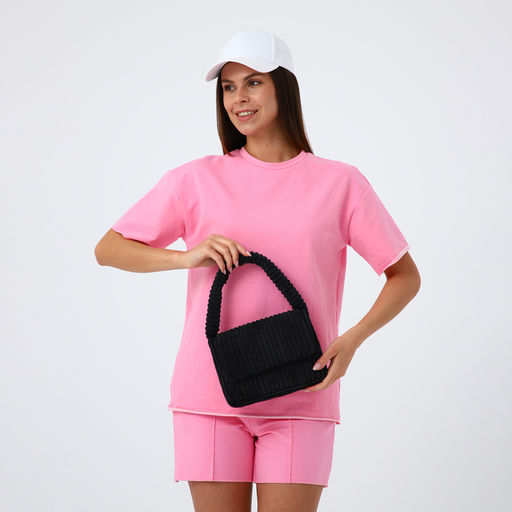 Сумка молодёжная на магните, 25.5×4.5×18.5 см, чёрная