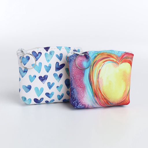 Кошелёк детский Сердечки, монетница, на молнии, МИКС