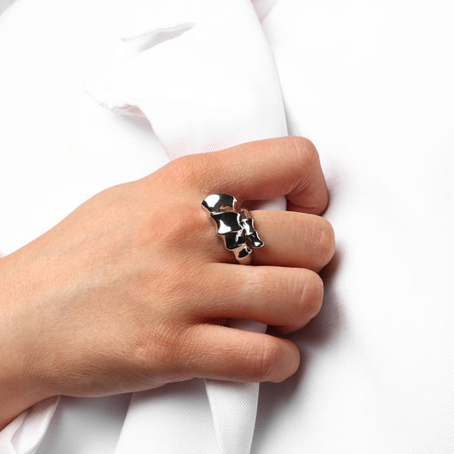 Кольцо металл Ракушка раковина, цвет серебро, размер 16 - Qf фото 3