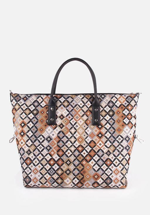 Сумка Модель №1283 | гобелен | | бежевый коричневый цветной | Фиеста | 33848 - L-craft фото 5