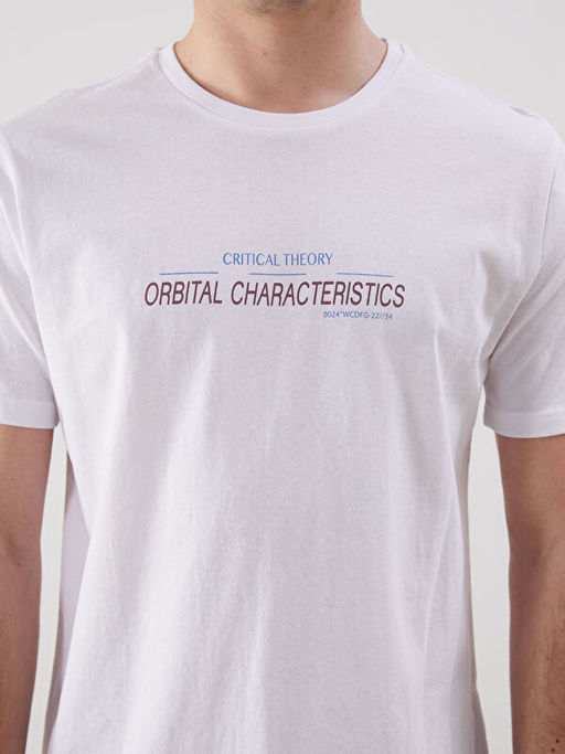 Bisiklet Yaka K?sa Kollu Bask?l? Penye Erkek Ti??rt