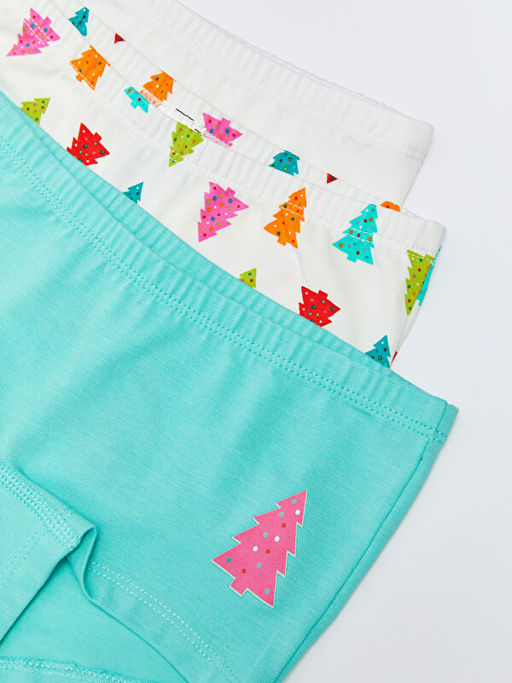 Bask?l? Pamuklu K?z ?ocuk Boxer 3l? - Waikiki фото 3