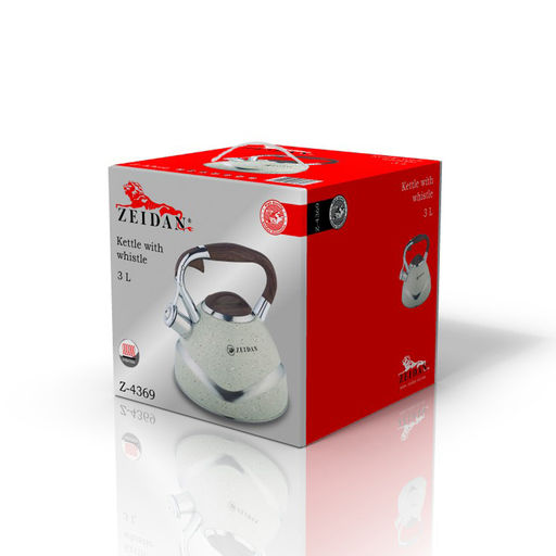 Чайник нерж ZEIDAN 3,0 л, со свист, капсул.индукц. дно,курковый механизм, арт. Z-4369