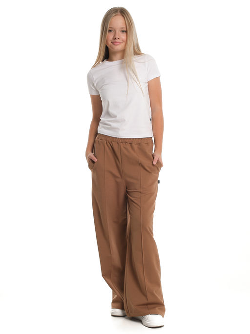 Брюки для девочки со строчкой 22-1565 шоколад - Mini maxi фото 39