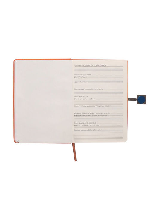 Ежедневник недатированный А5, с хлястиком, 96 листов, в линейку, пвх, оранжевый - Simaland фото 4