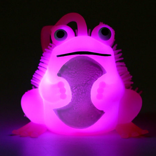 Цена за 8 шт. Мяч детский резиновый ёжка световой «Лягушка», цвета МИКС , в шоубоксе