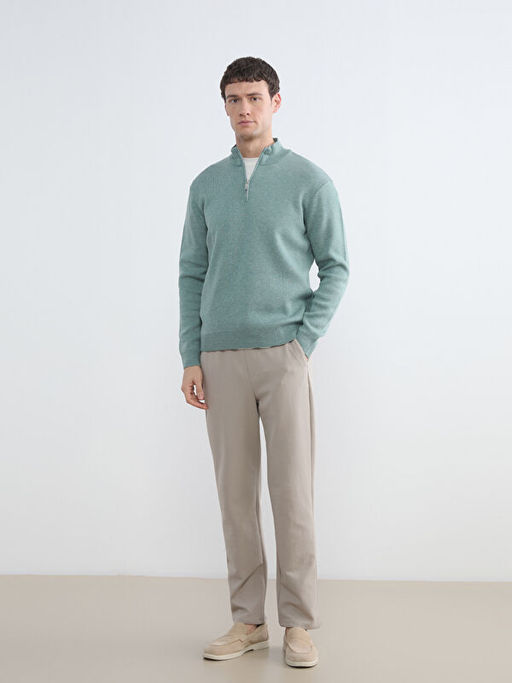 Dik Yaka Erkek Triko Kazak