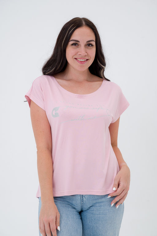 Футболка женская из вискозы Лирика пудра You are safe - Амадэль фото 5