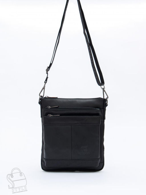 Сумка мужская кожаная 1022-2 black Fuzhiniao