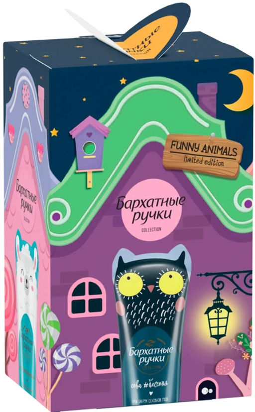 БАРХАТНЫЕ РУЧКИ набор FUNNY ANIMALS (увлажняющие кремы д/рук Основной уход 3шт по 45мл) 2024
