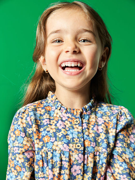 Hakim Yaka ?i?ek Desenli K?z Bebek Elbise - Waikiki фото 2