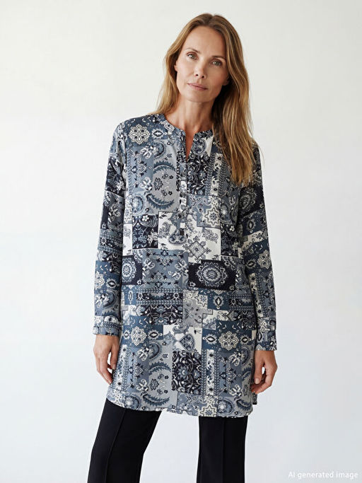 Hakim Yaka Desenli Kad?n Tunik