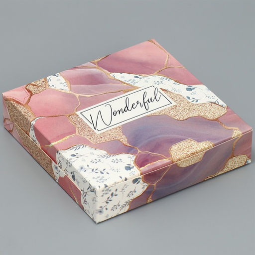 Цена за 5 шт. Кондитерская упаковка, коробка «Wonderful», 14×14×3.5 см