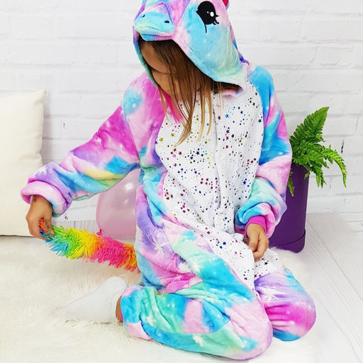 Пижама кигуруми Единорог с блестками (детская)