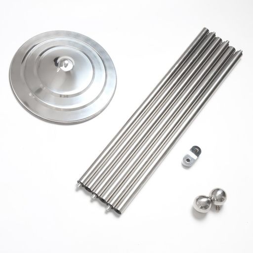 Цена за 2 шт. Флагшток напольный двойной 2 м, выдвижной, платформа d-30 см - Simaland фото 5