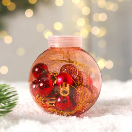 Ёлочные игрушки Небылица, шары новогодние, набор 18 шт., d=2 см, розовый - Зимнее волшебство фото 2