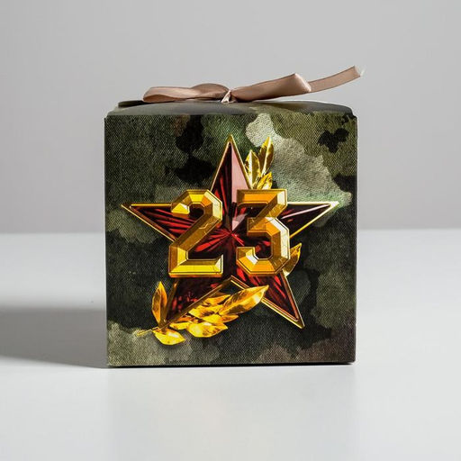 Цена за 2 шт. Коробка подарочная складная, упаковка, «23 февраля», 12×12×12 см