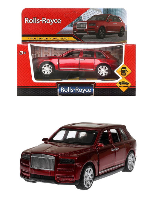 Технопарк. Модель "Rolls-Royce" 13 см, метал, инерц., двери, красный, в кор. арт.2407198-R