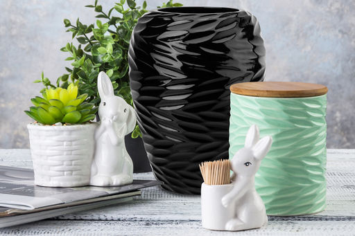 Ваза 20 см 2,25 л "Листья Ивы" черная