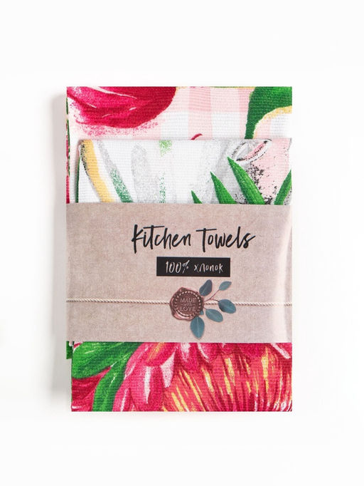 Набор кухонных полотенец Доляна Самой заботливой, 35?60 см-2 шт., 100% хл