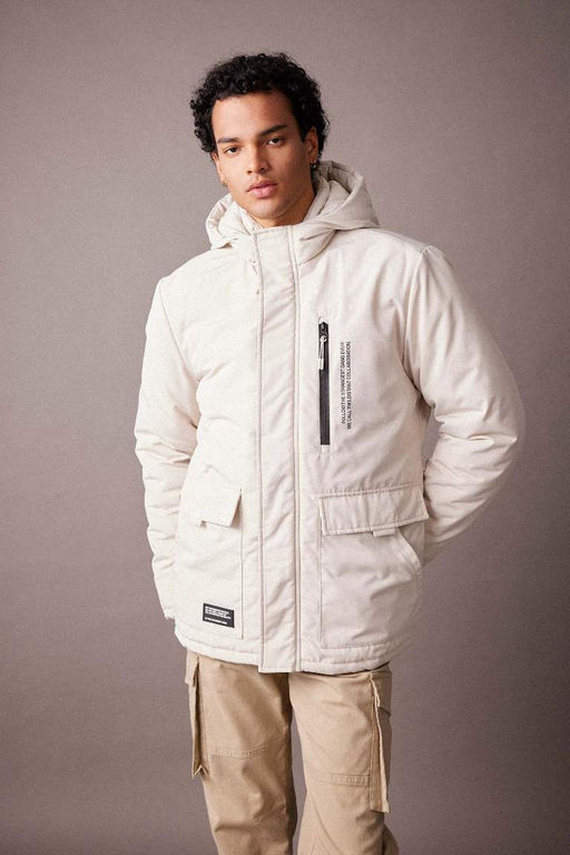 Водоотталкивающее пальто обычного кроя с капюшоном - Defacto фото 2