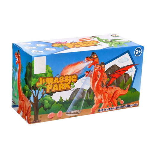 Динозавр Диплодок, эффект дыма, откладывает яйца, с проектором, цвет оранжевый - Simaland фото 7