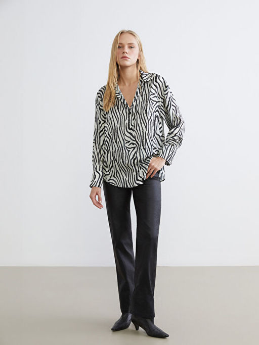 Zebra Desenli Kad?n G?mlek