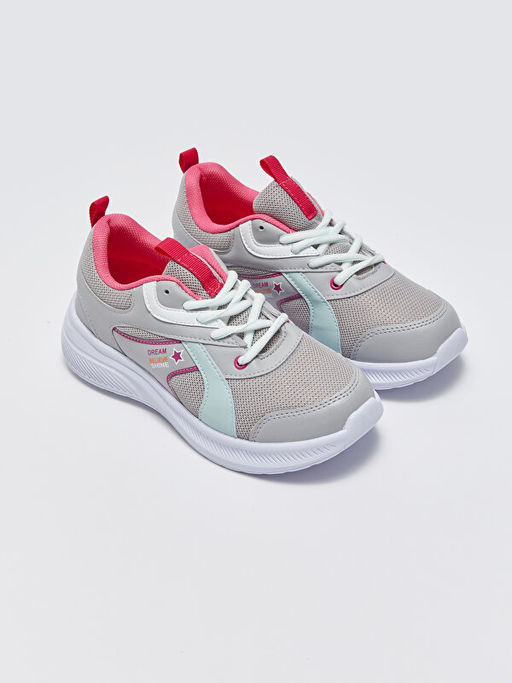 Bask?l? Ba?c?kl? K?z ?ocuk Spor Ayakkab?