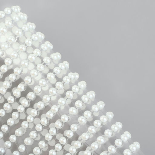 Цена за 5 шт. Жемчуг самоклеящийся, d = 3 мм, 15 полос на листе, цвет белый