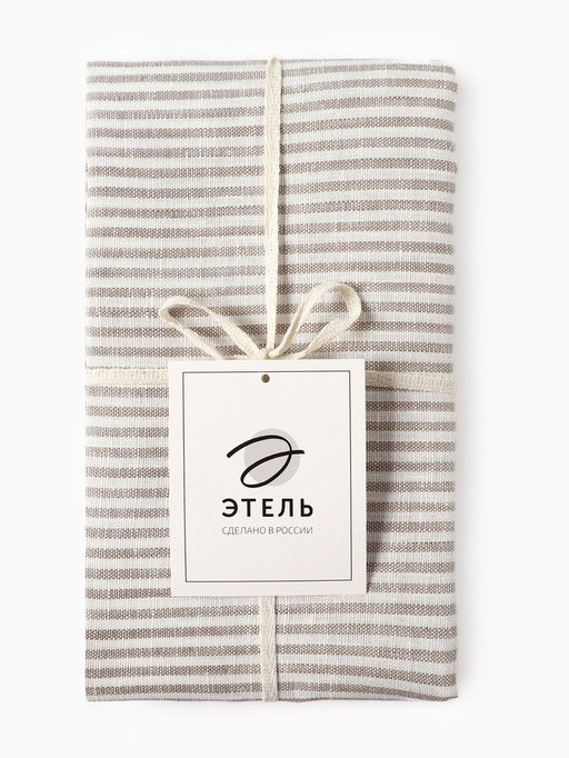 Дорожка на стол «Этель» Straightforward, 40×146 см, лён 100%, плотность 180 г/м², белая/серая