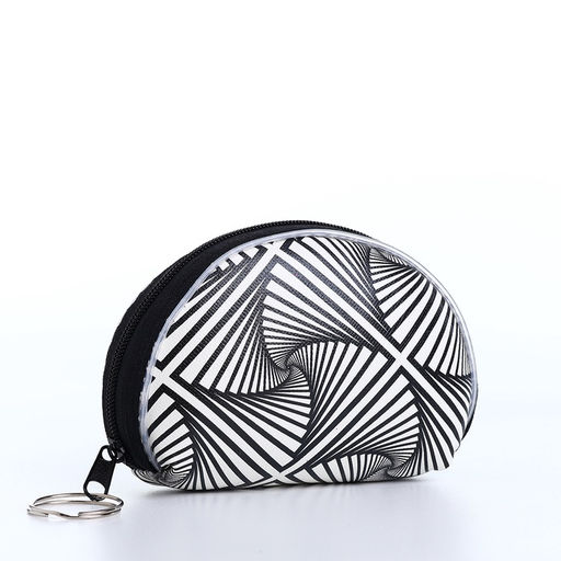 Цена за 2 шт. Кошелёк-монетница на молнии 9.5×3×7.5 см, с монохромным принтом, МИКС