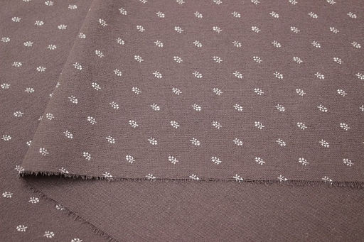 Теплый хлопок Мелкие белые веточки цв.т.кофейно-розовый, ш.1.50м, хлопок-100%, 160гр/м.кв - Купава фото 6