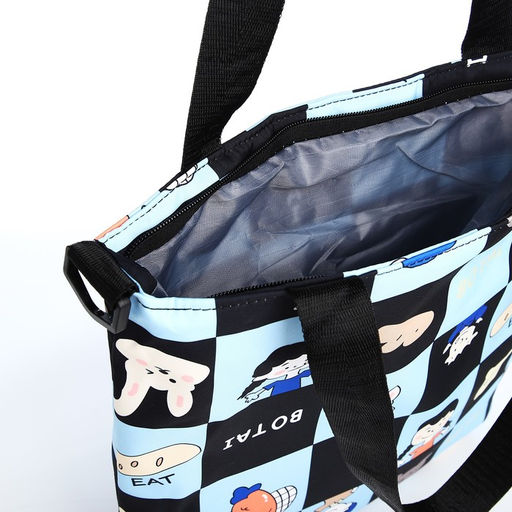 Шопер на молнии, цвет голубой/чёрный - Simaland фото 4