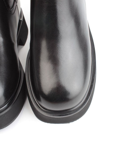 04-HJM396 BLACK Ботинки зимние женские (натуральная кожа, натуральный мех)