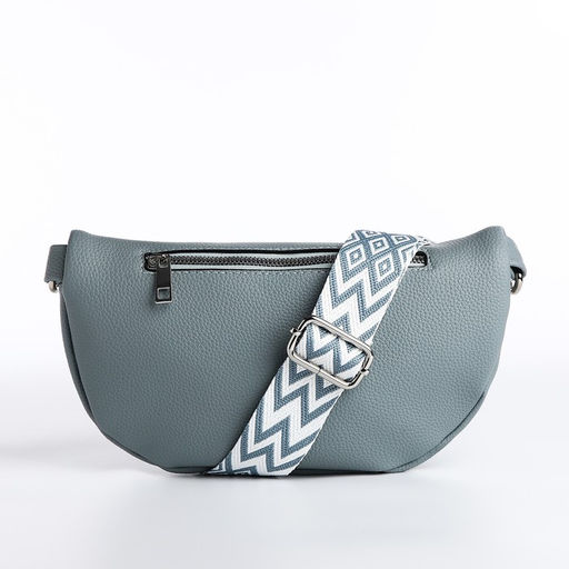 Сумка кросс-боди на молнии, цвет серо-голубой - Simaland фото 4