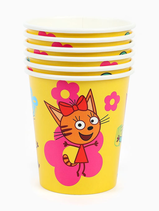 Цена за 2 шт. Стаканы одноразовые «Три Кота. Праздник для котят», набор 6 шт.
