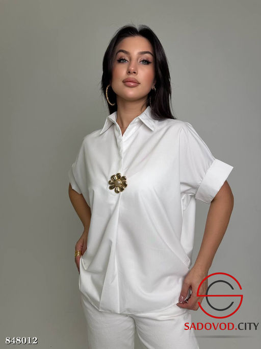 Блузка женская с брошкой - Bruno фото 6