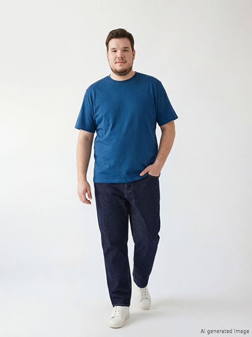 Bisiklet Yaka Penye Erkek Ti??rt