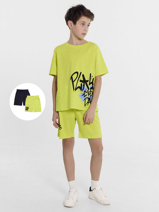 Шорты для мальчиков мультипак (2 шт.) в салатовом и сером цвете