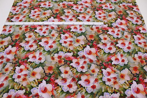 Штапель Премиум (Digital) Урсула цв.красный, ш.1.45м, вискоза-100%, 100гр/м.кв - Купава фото 3