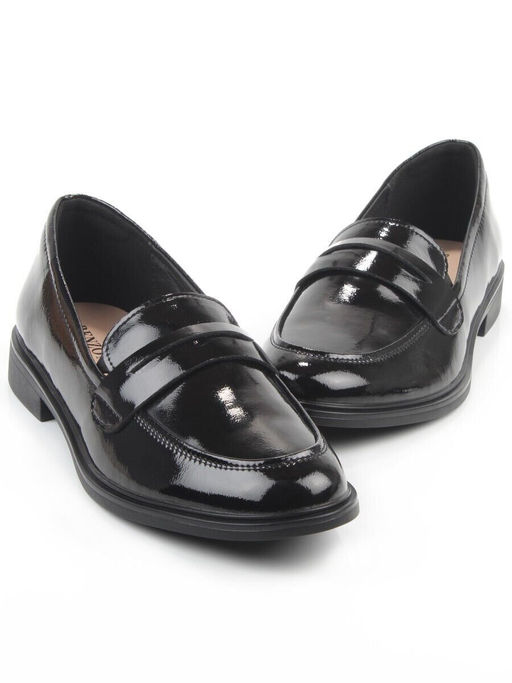 03-DCO142-2 BLACK Лоферы женские (натуральная кожа)