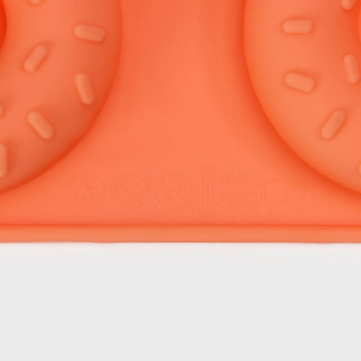 Форма для выпечки Доляна «Сладости.Пончики с кунжутом», силикон, 28.5×17 см, 8 ячеек (d=6.3 см), оранжевая