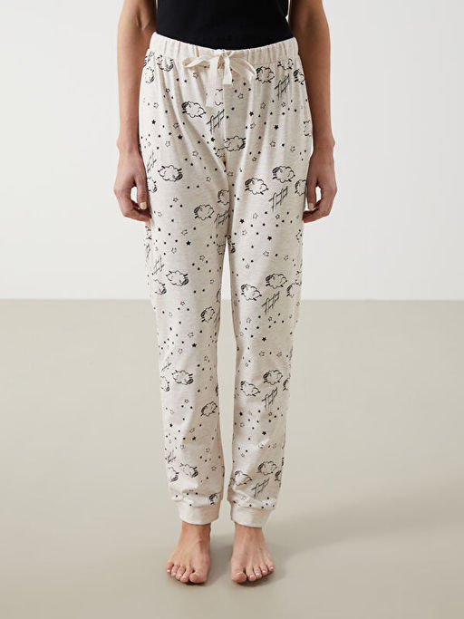 Beli Lastikli Desenli Kad?n Jogger Pijama Alt