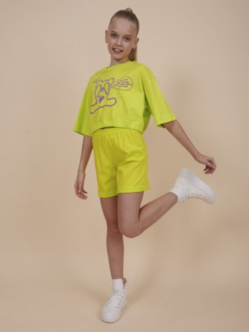 PELICAN, футболка-топ для девочек, Лаймовый фото 4