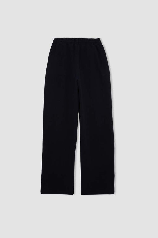 Широкие брюки Широкие брюки Широкая талия Базовые брюки с эластичной шнуровкой и прямыми карманами - Defacto фото 3